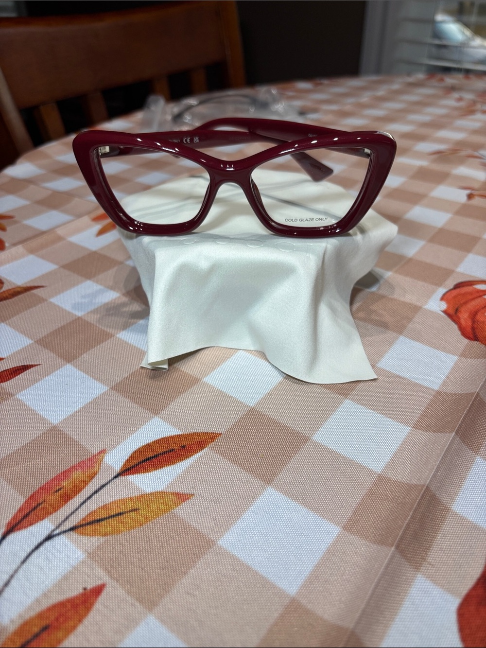 Gucci Women's Cat-Eye Glasses in Deep Red Gloss